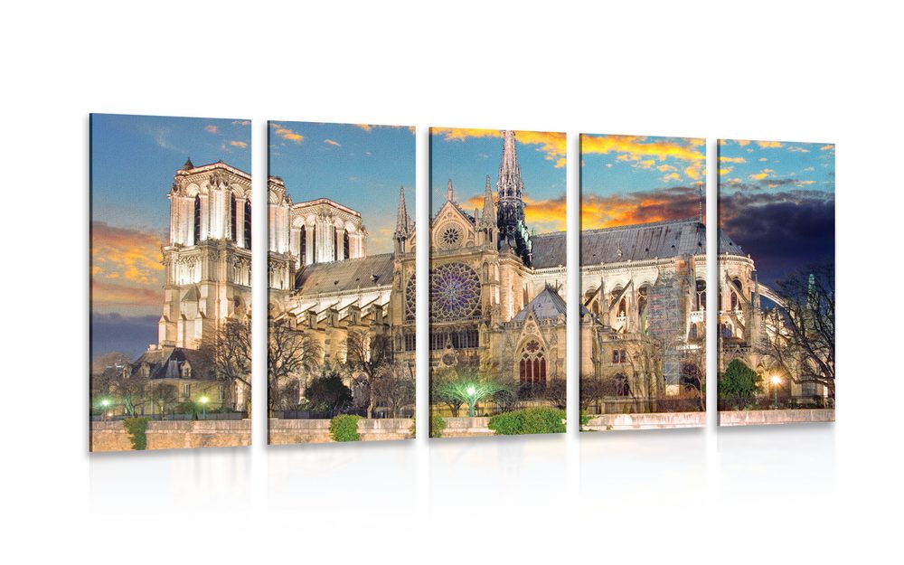 5-dílný obraz katedrála Notre Dame