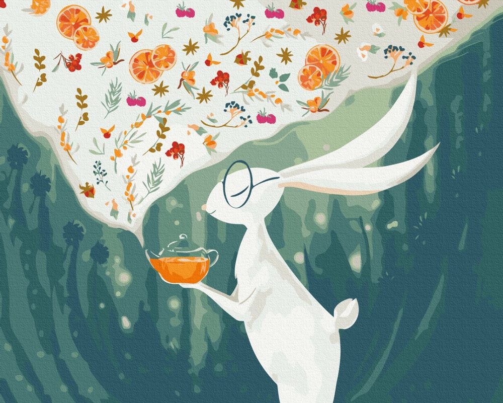 E-shop Maľovanie podľa čísiel pre deti zajac s čajníkom