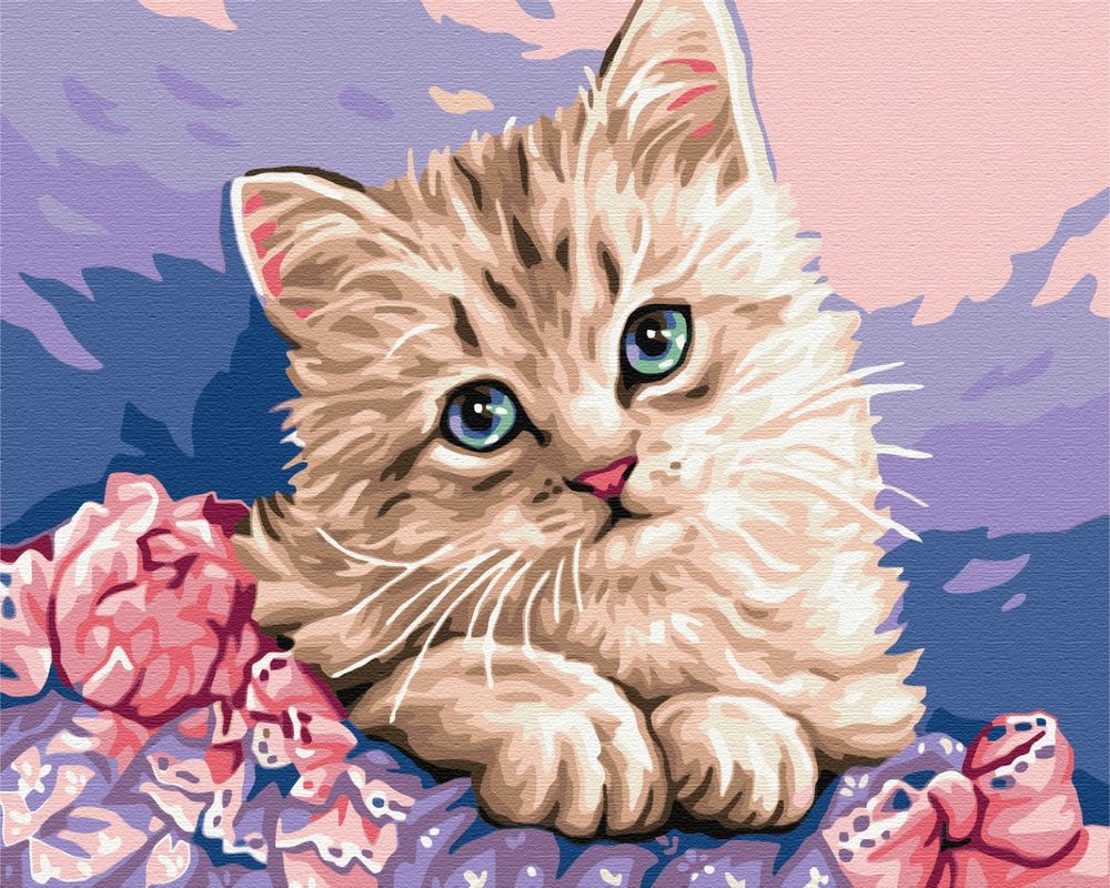 E-shop Maľovanie podľa čísiel mačka s belasými očkami