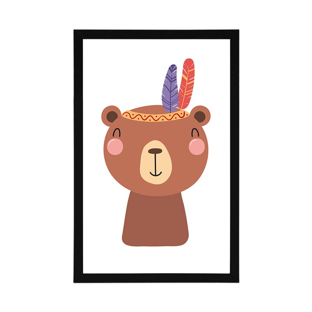 E-shop Plagát roztomilý medvedík s pierkami
