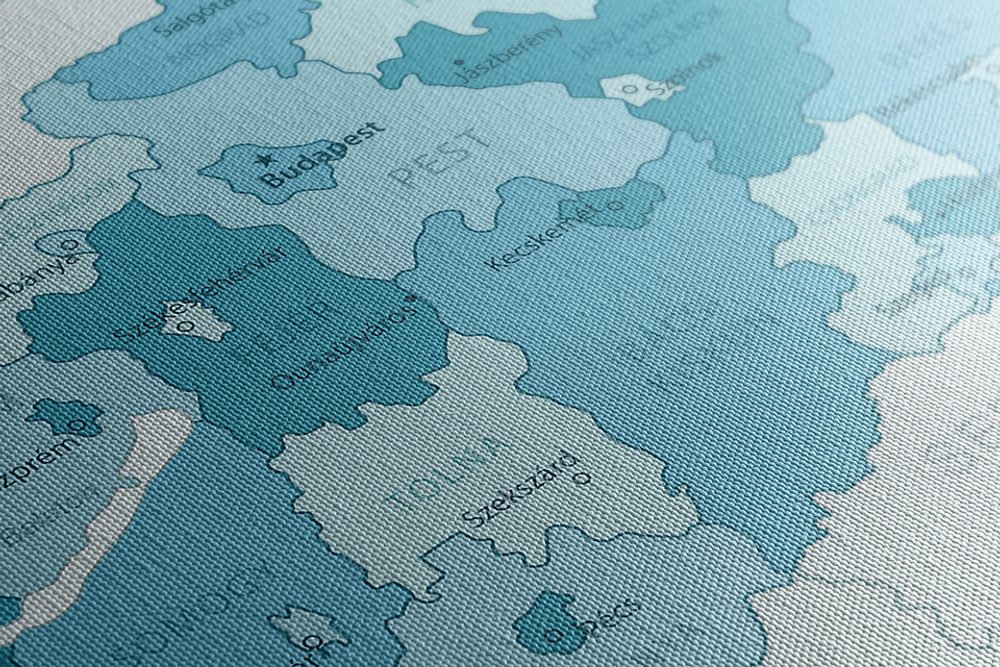 E-shop Obraz elegantná modrá mapa Maďarska
