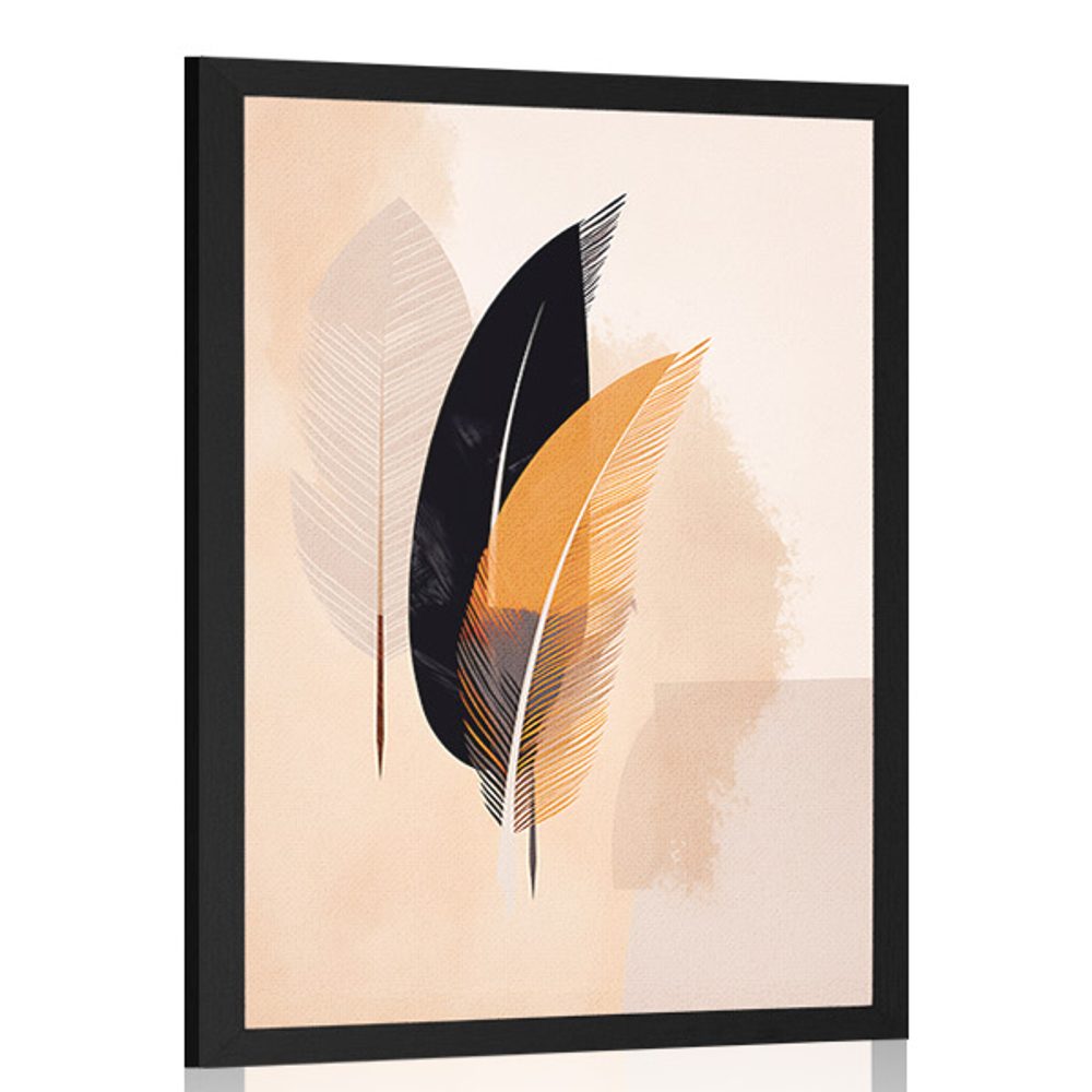 Plakát abstraktní tvary peříčka