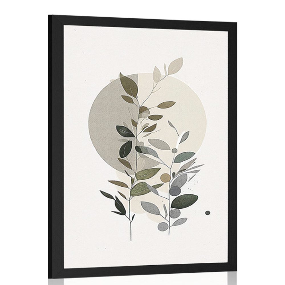 Plakát minimalistické rostlinky v boho stylu