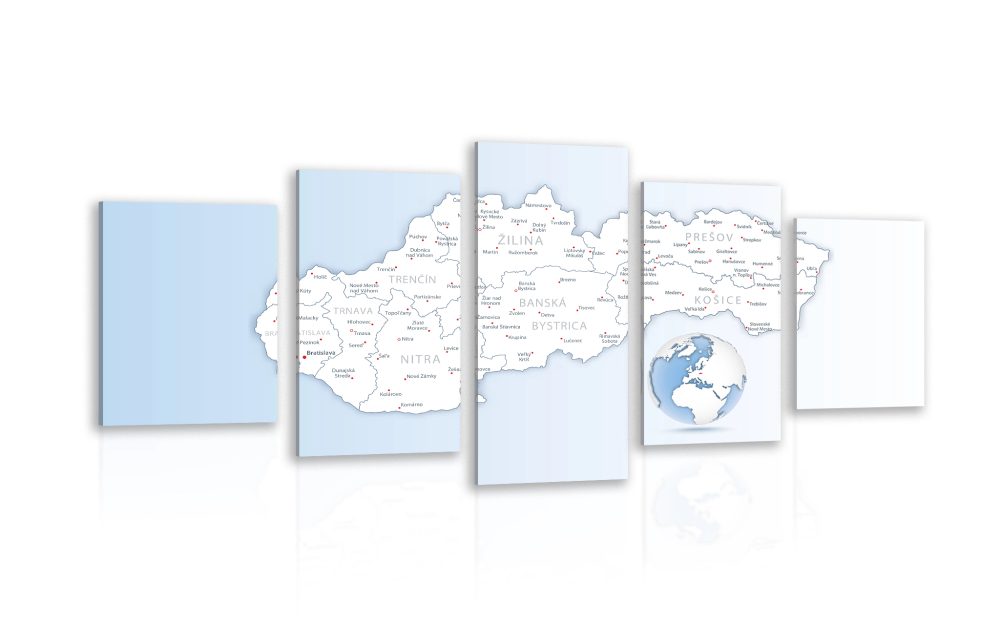 5-dielny obraz mapa Slovenskej republiky
