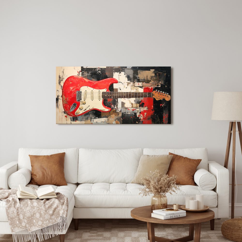 Obraz červená elektrická gitara