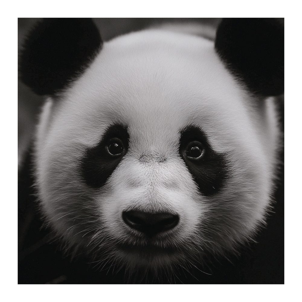 Obraz panda na čiernom pozadí