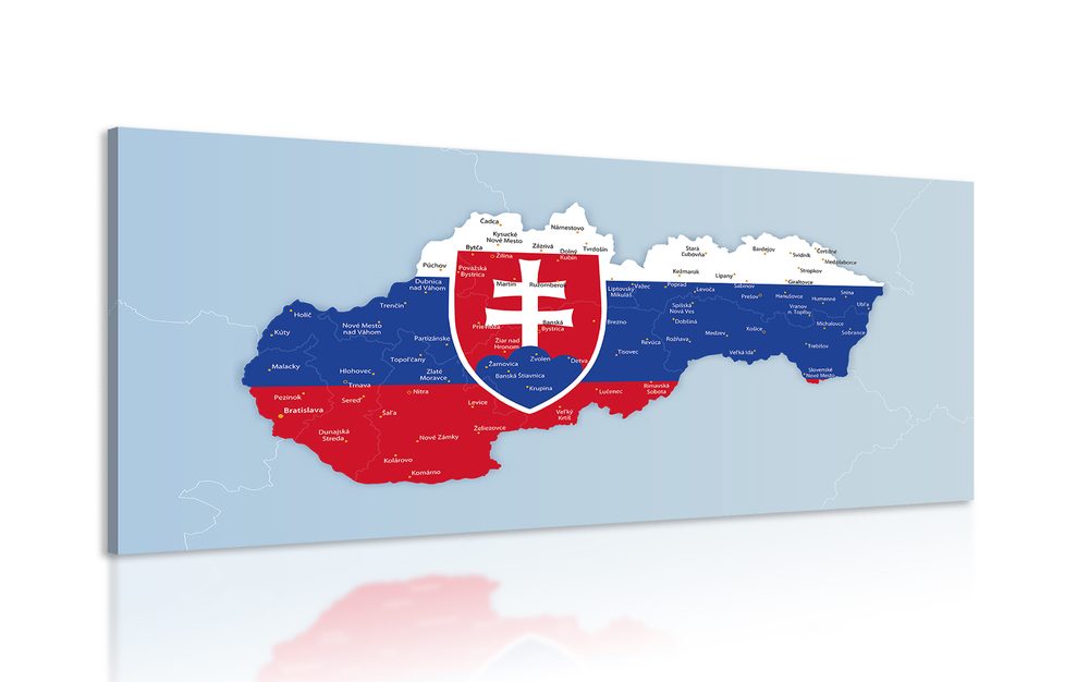 Obraz mapa Slovenska se státním znakem