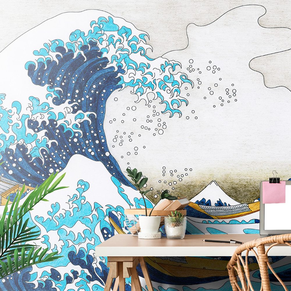 Samolepiaca tapeta reprodukcia Veľká vlna z Kanagawa - Kacušika Hokusai