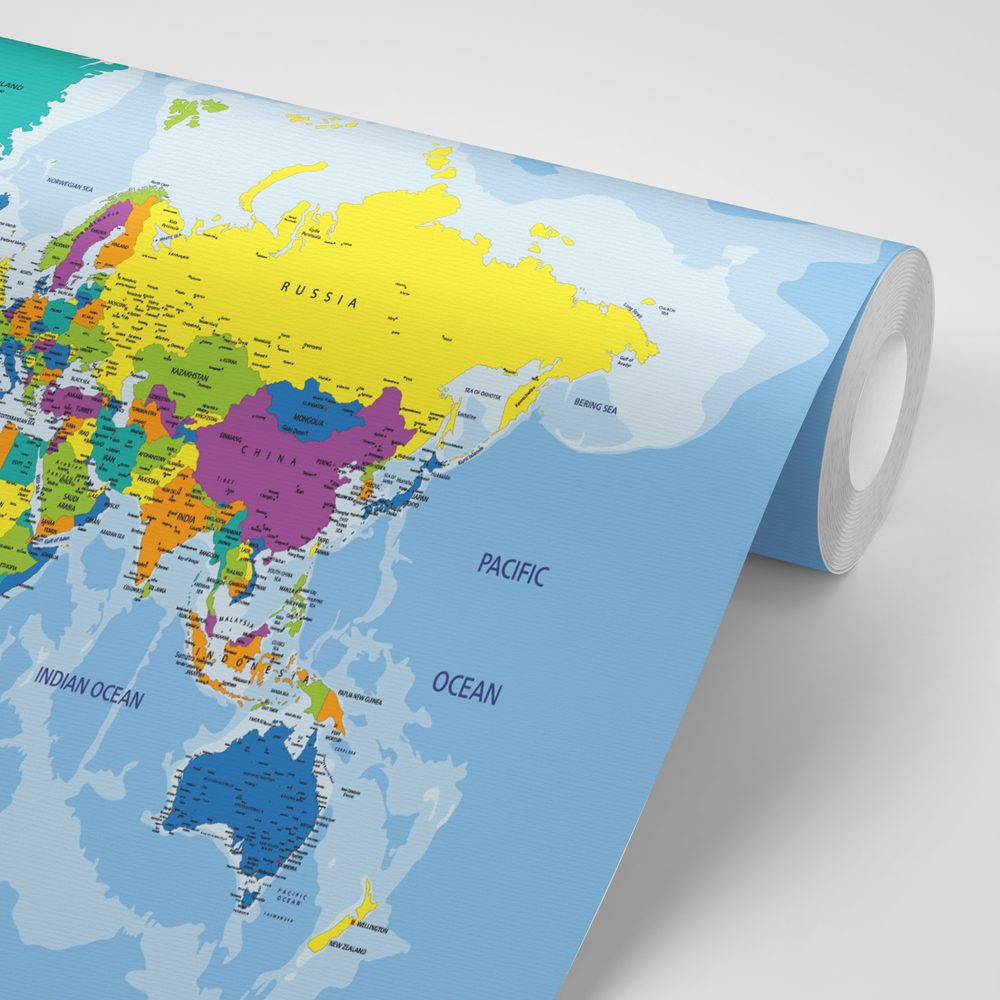 E-shop Tapeta farebná mapa sveta
