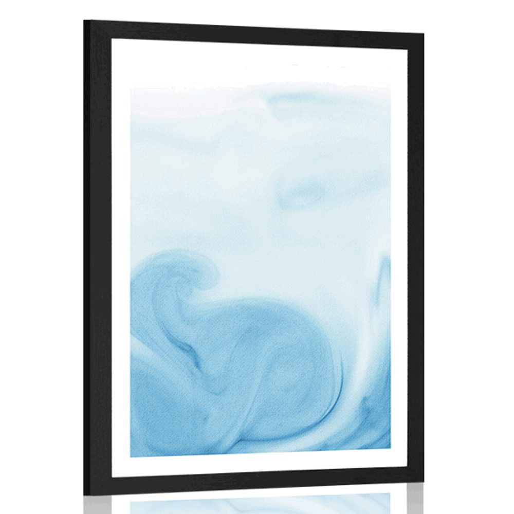 Plakát s paspartou nádherná modrá abstrakce