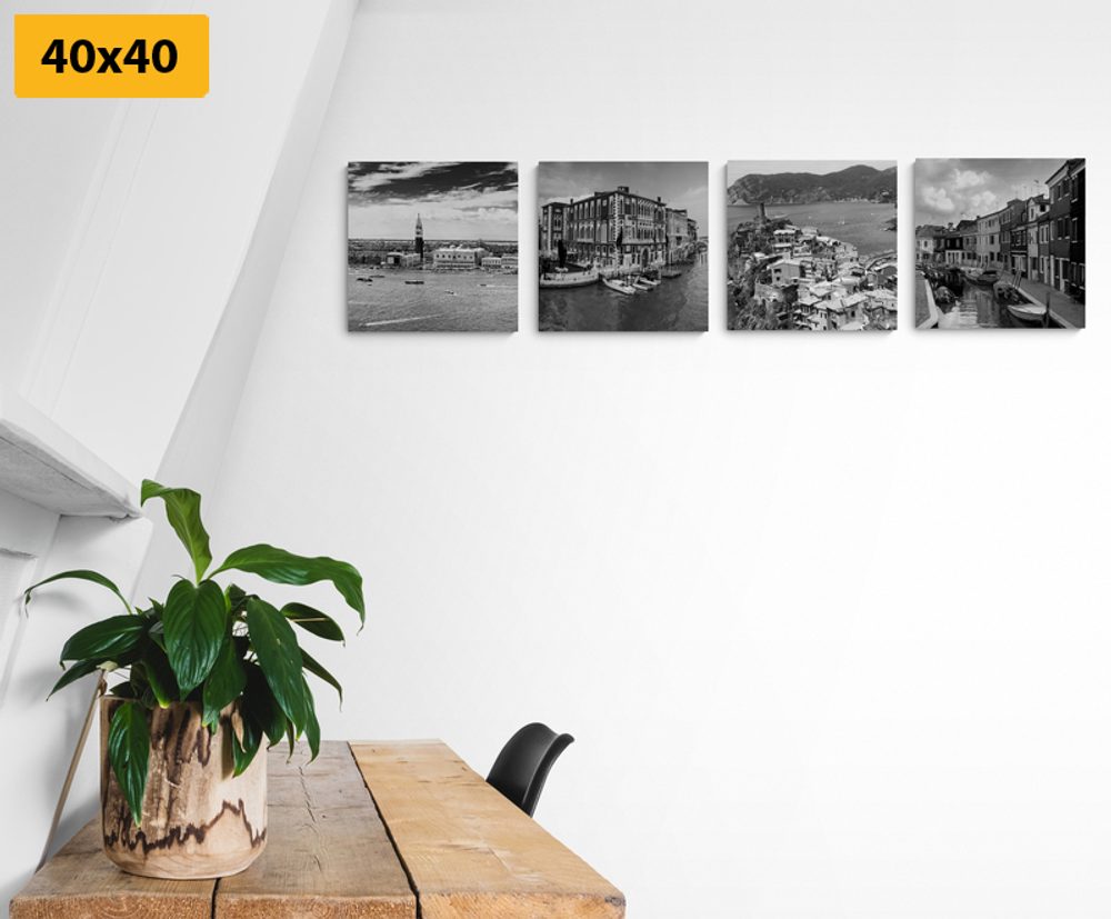 E-shop Set obrazov čiernobiele krajinky
