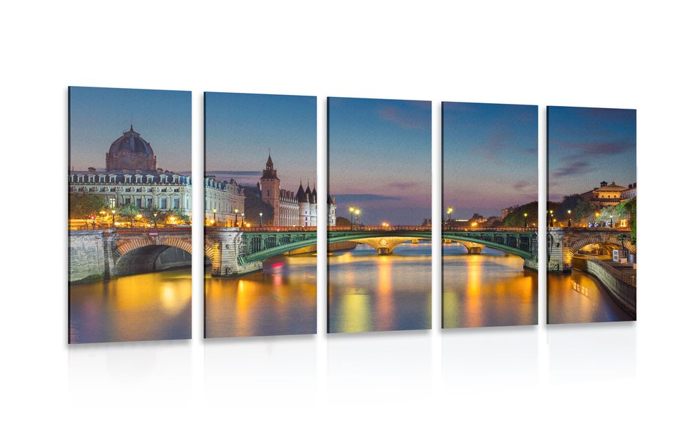 5-dielny obraz oslňujúca panoráma Paríža