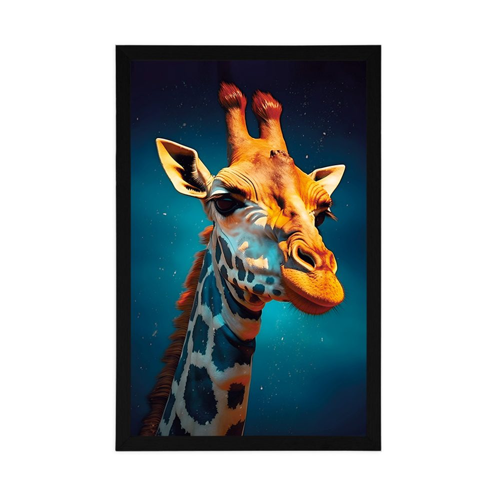 E-shop Plagát modro-zlatá žirafa