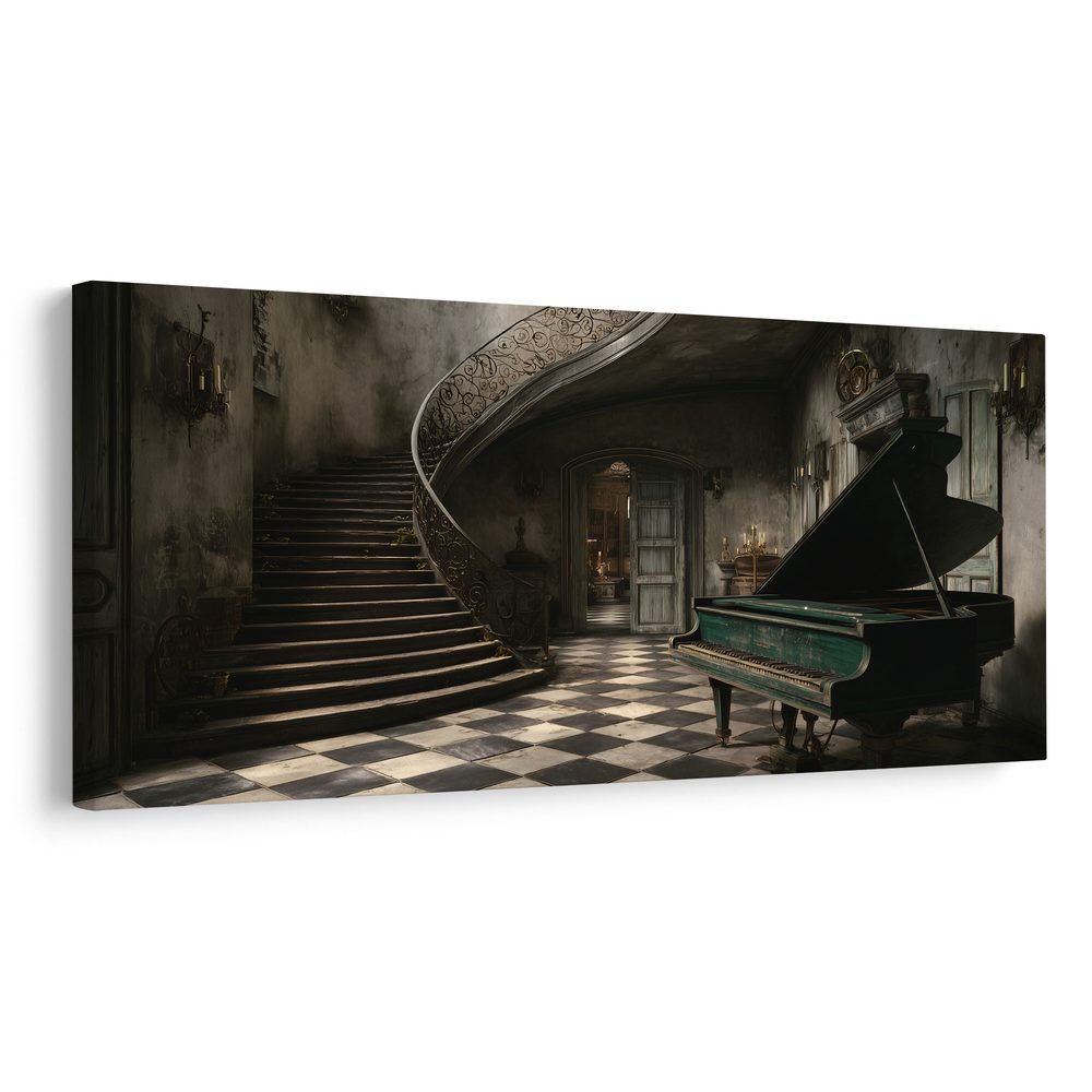 Obraz piano v opustenej vile
