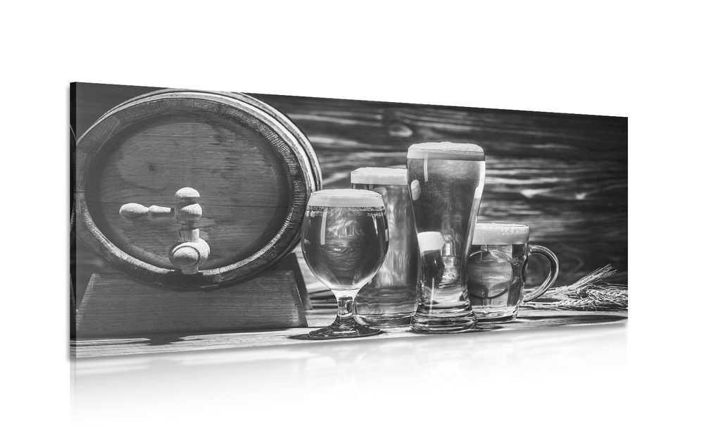 Obraz pivný festival v čiernobielom prevedení