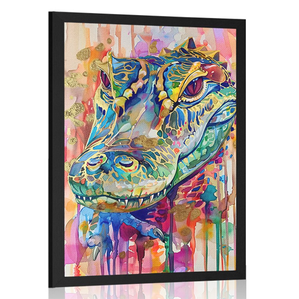 Plagát krokodíl s imitáciou maľby