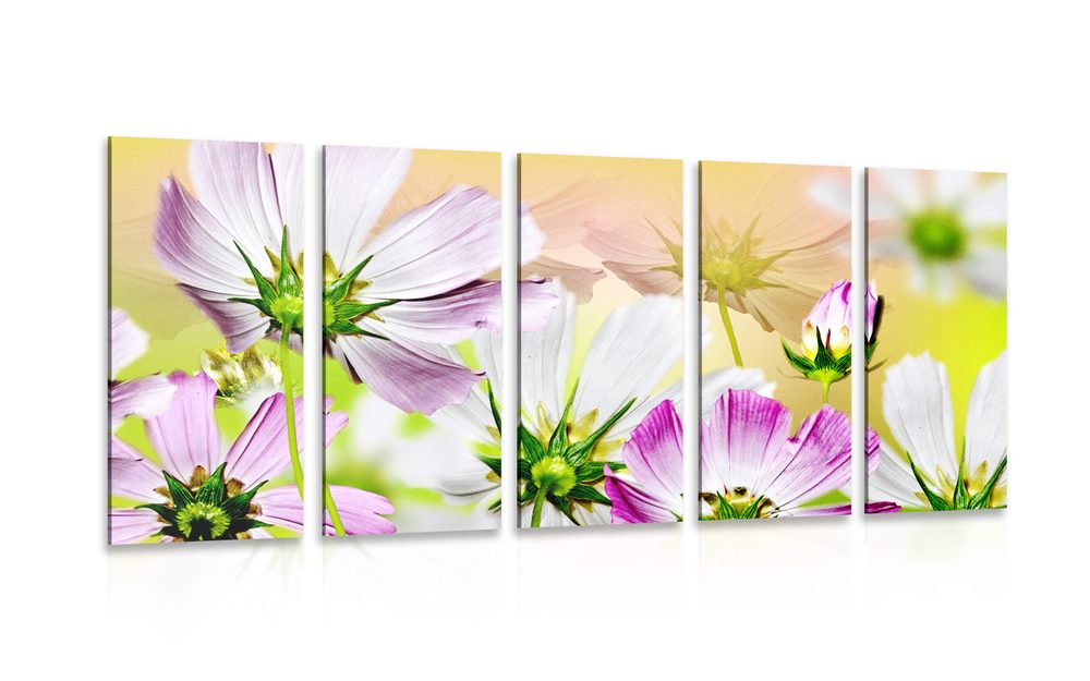 5-dielny obraz záhradné kvety - 200x100