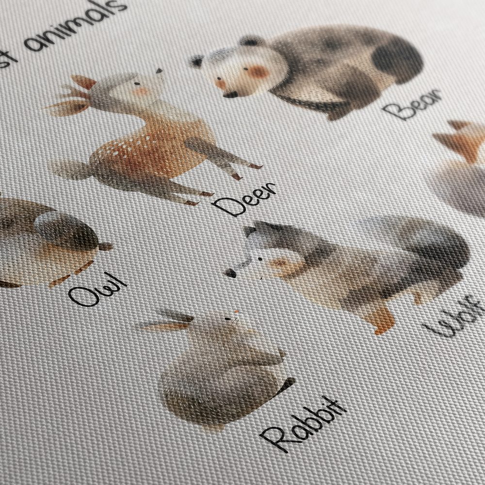 Obraz lesné zvieratá v ilustrácii