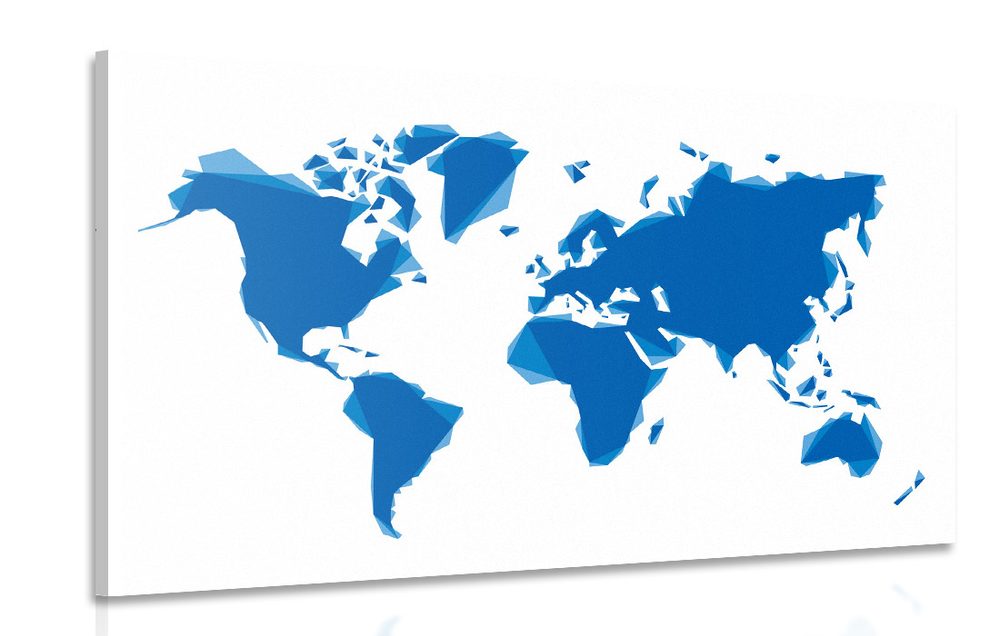 Obraz abstraktná mapa sveta v modrej