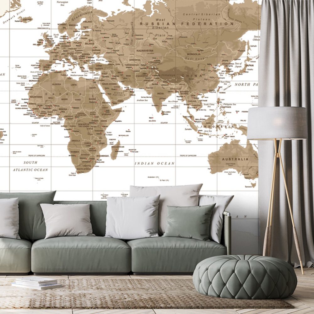 Samolepiaca tapeta nádherná vintage mapa s bielym pozadím - 300x200