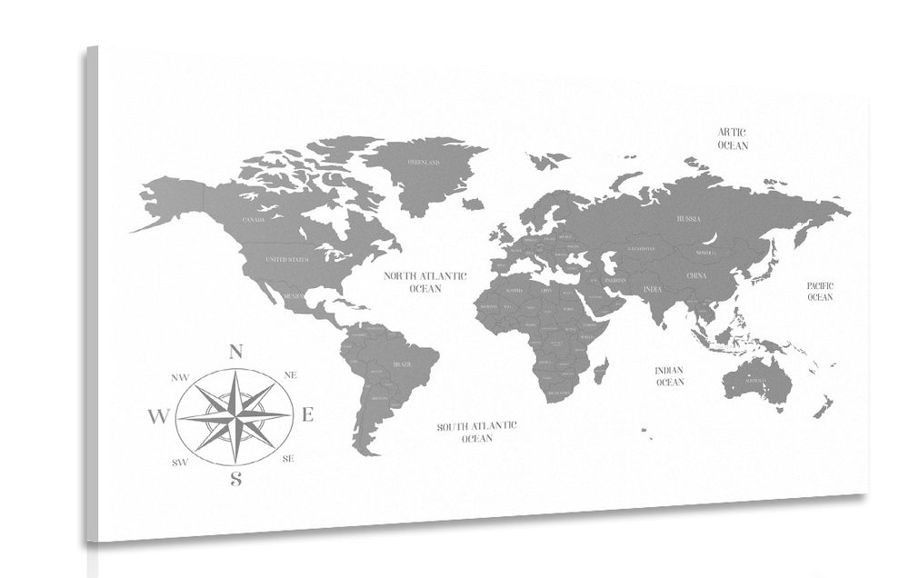 Levně Obraz decentní mapa v šedém provedení
