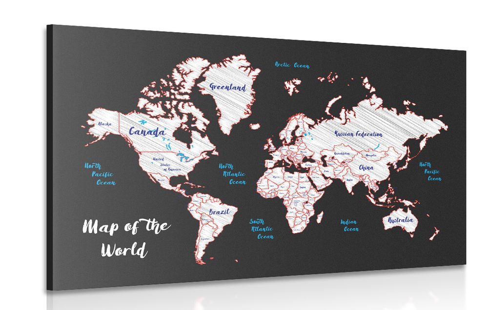 Obraz jedinečná mapa sveta