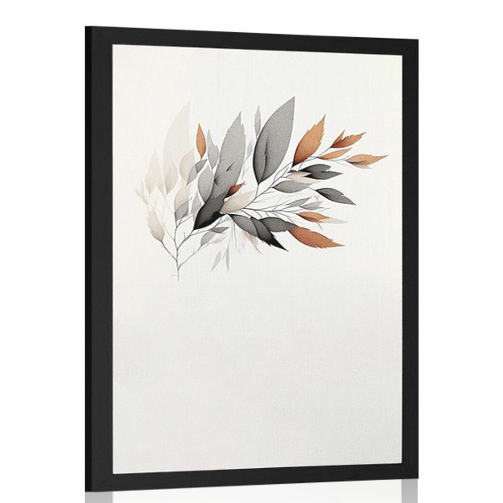 Plakát minimalistická větvička listů