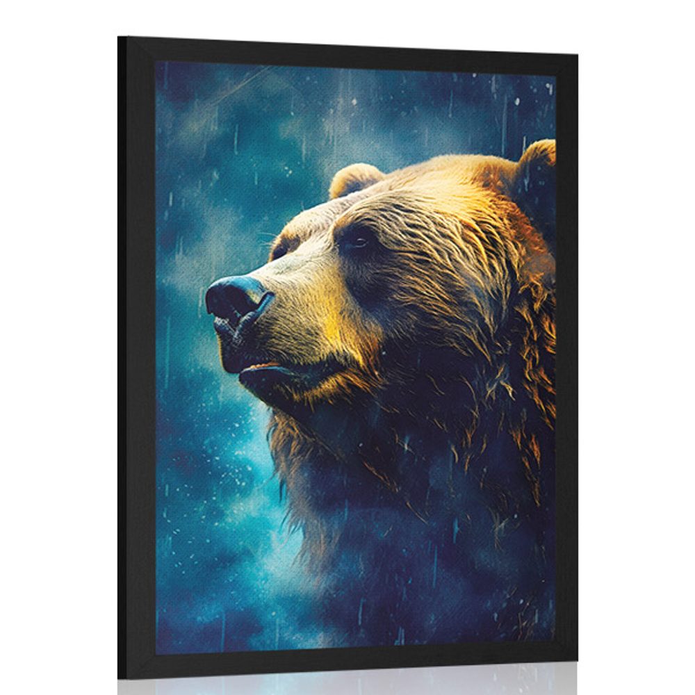 Plakát modro-zlatý medvěd