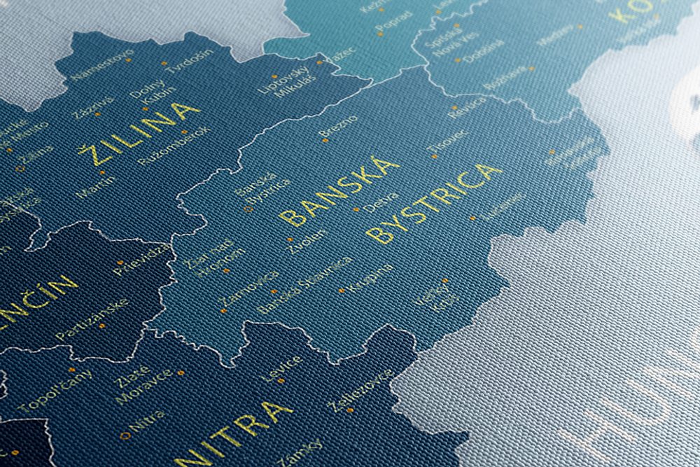 E-shop Obraz elegantná mapa Slovenska v modrom