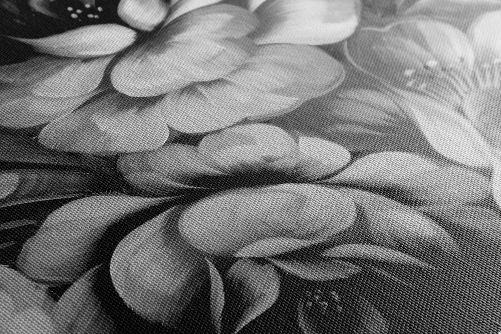 E-shop Obraz impresionistický svet kvetín v čiernobielom prevedení
