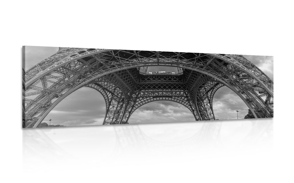 Obraz Eiffelova veža v čiernobielom prevedení