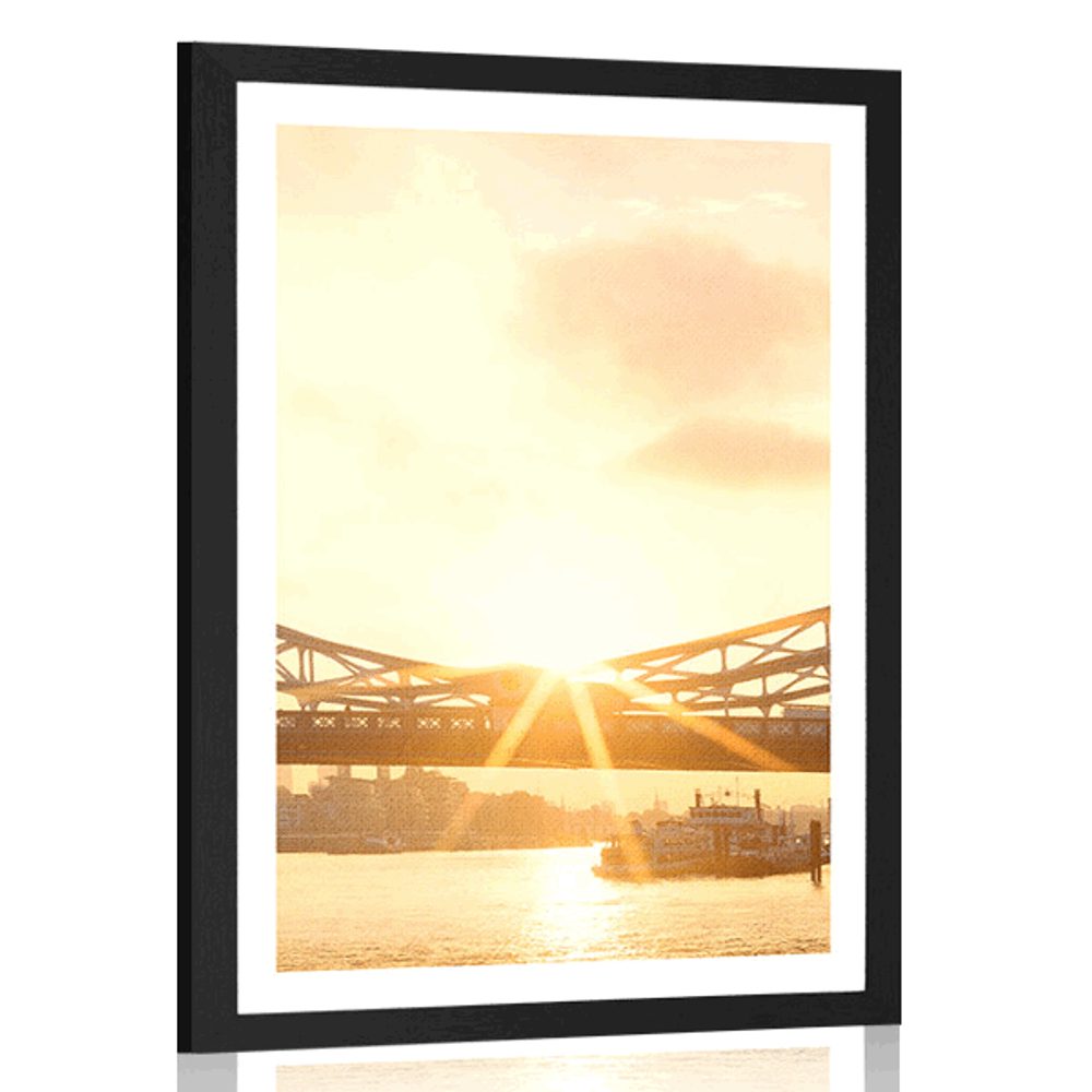 Plakát s paspartou Tower Bridge v Londýně