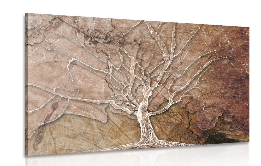 Obraz koruna stromu s abstraktným nádychom