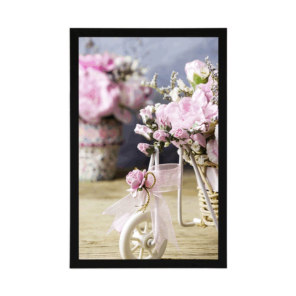 E-shop Plagát romantický ružový karafiát vo vintage nádychu