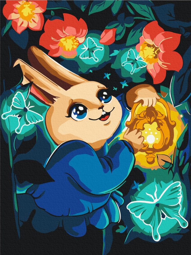 E-shop Maľovanie podľa čísiel pre deti zajačik v kúzelnom lese