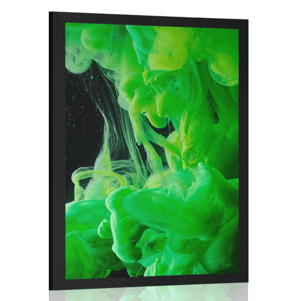 Plakát zelené tekoucí barvy