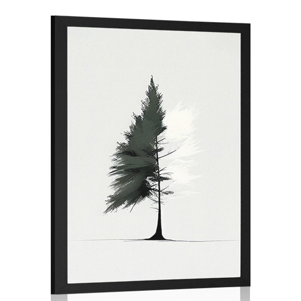 Plakát minimalistický jehličnatý strom