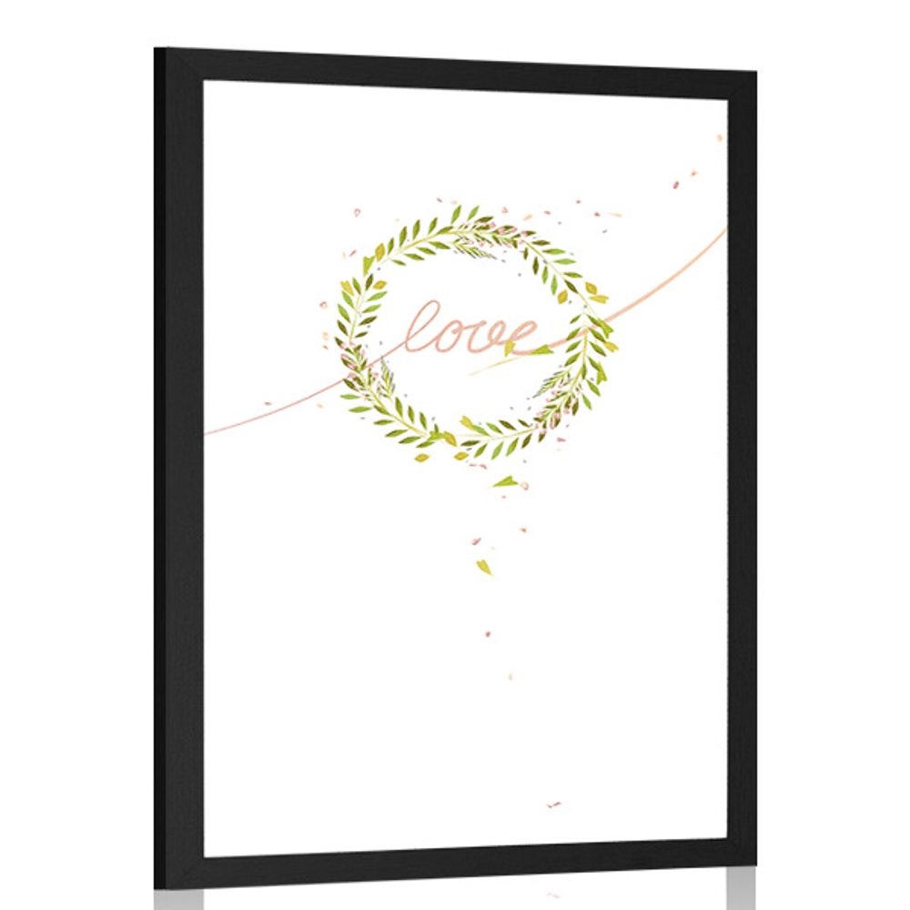 Plakát s minimalistickým nápisem Love