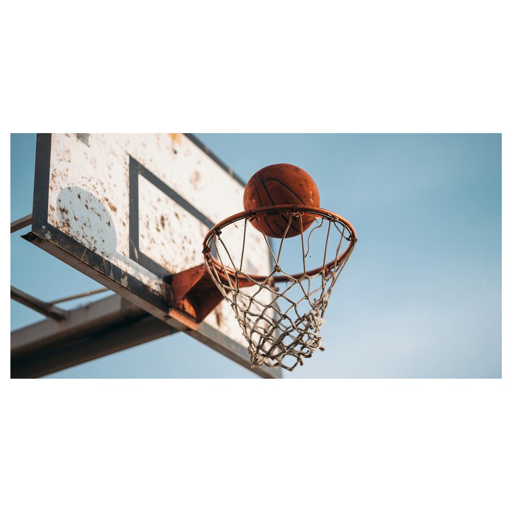 Obraz lopta v basketbalovom koši