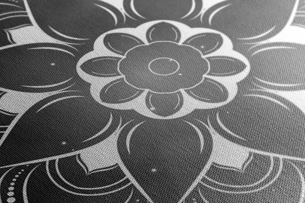 E-shop Obraz moderná Mandala s orientálnym vzorom v čiernobielom prevedení