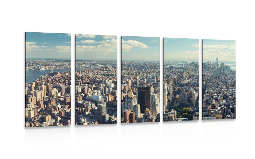 5-dielny obraz pohľad na očarujúce centrum New Yorku