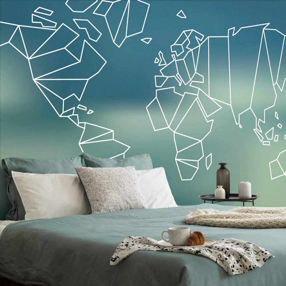 Samolepiaca tapeta štylizovaná mapa sveta