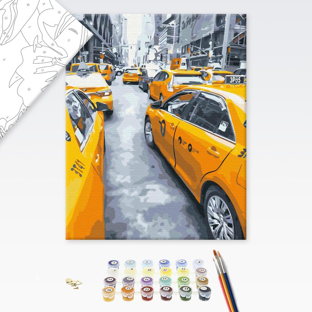 Maľovanie podľa čísiel taxíky v meste New York