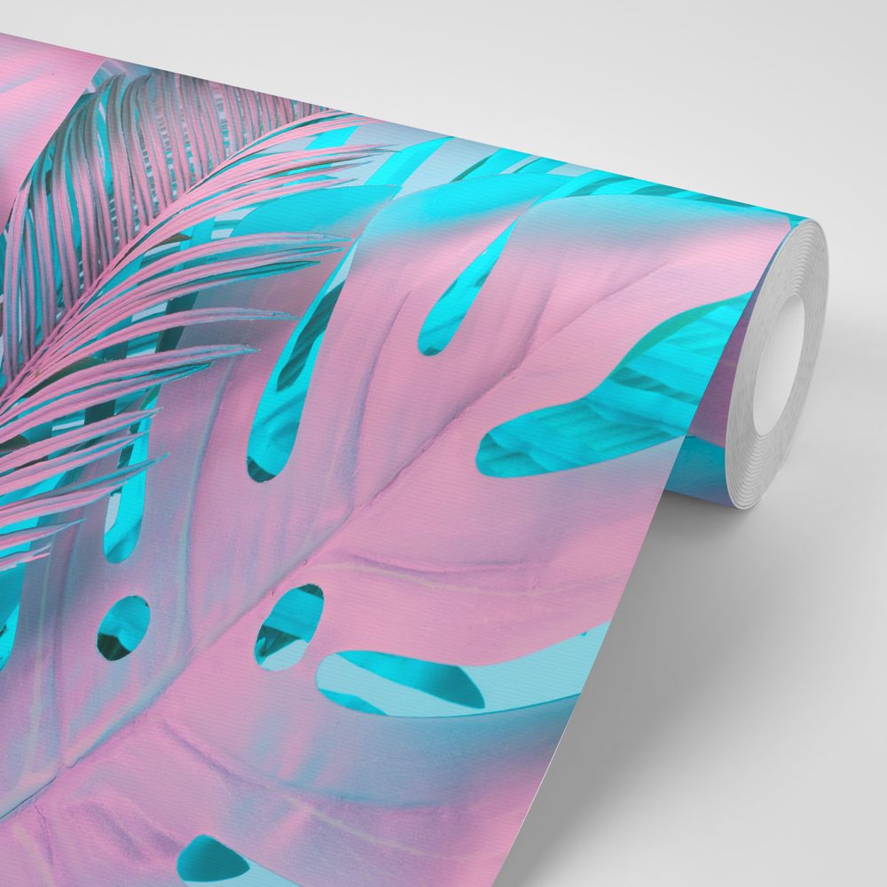 E-shop Tapeta palmové listy v neobyčajných farbách