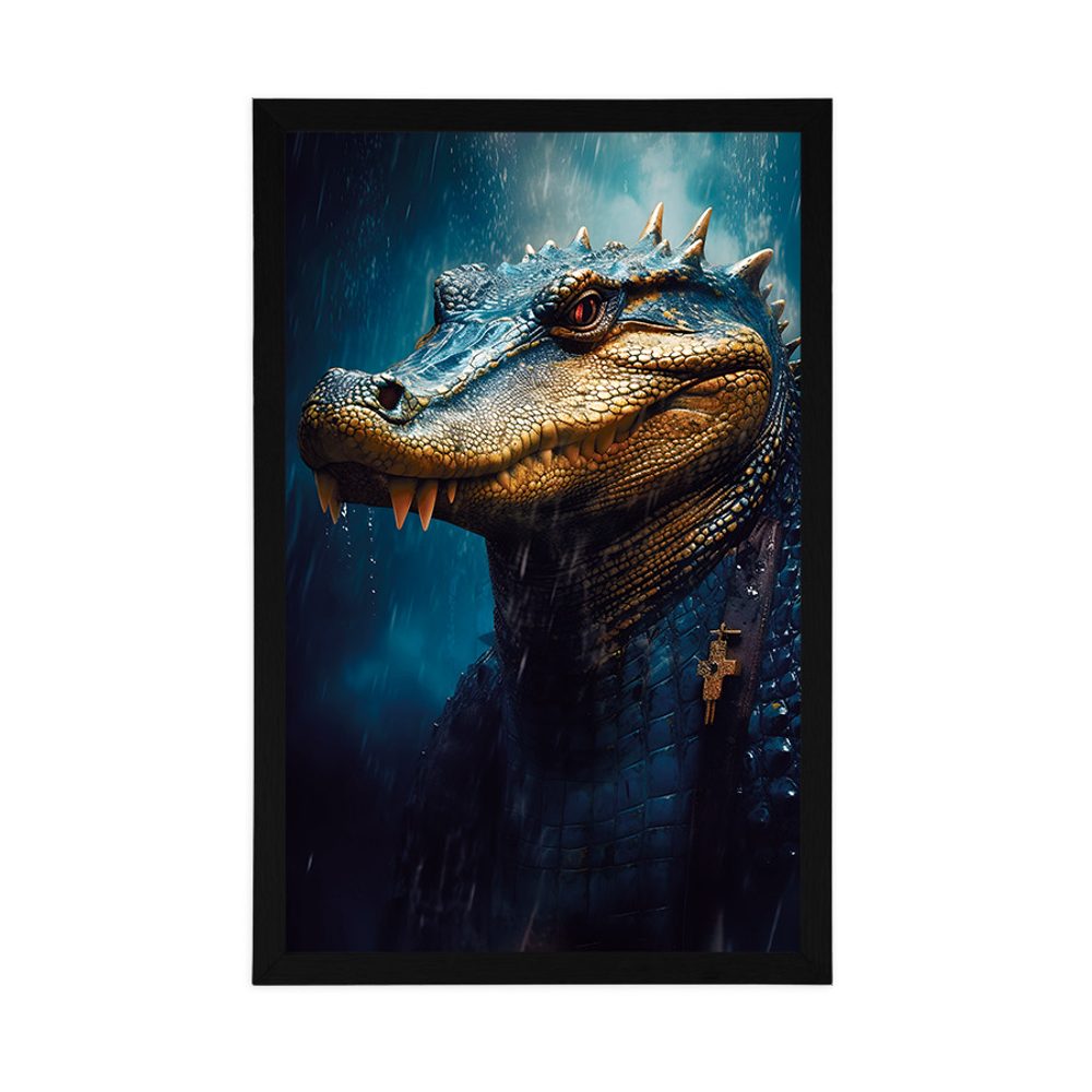 E-shop Plagát modro-zlatý krokodíl