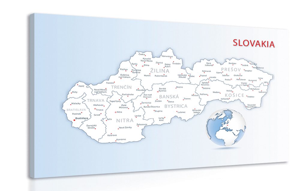 Obraz mapa Slovenské republiky