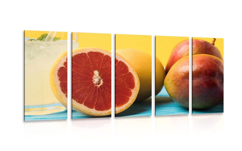 5-dílný obraz ovocná limonáda