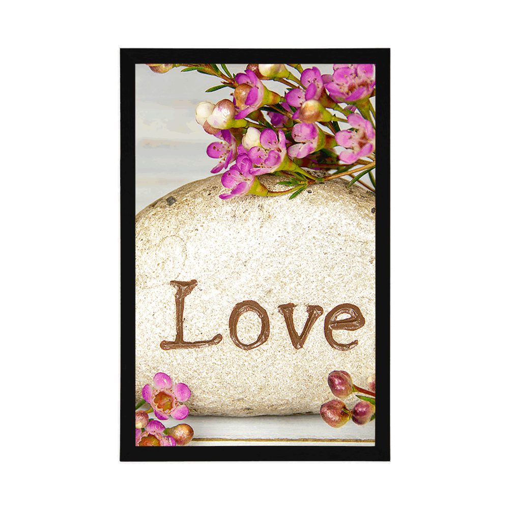 E-shop Plagát s nápisom na kameni Love