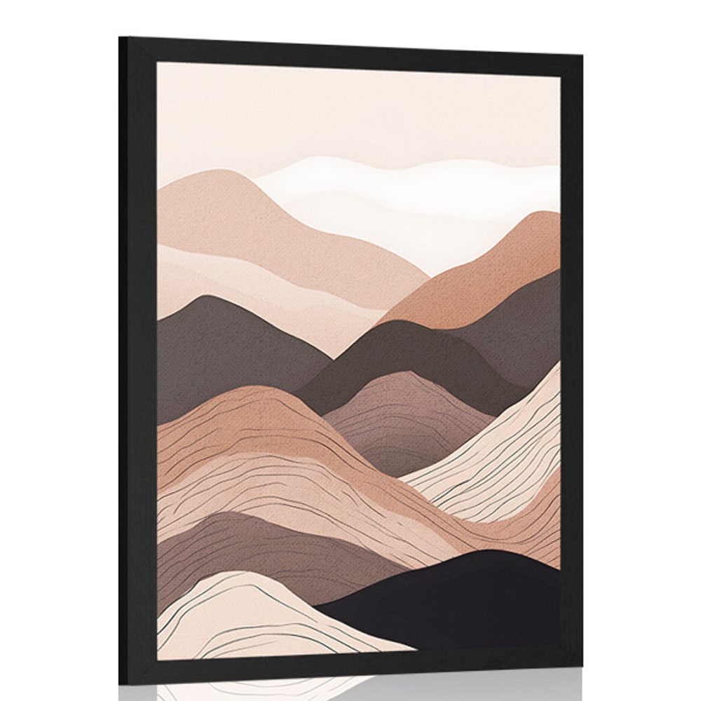 Plakát abstraktní tvary hory