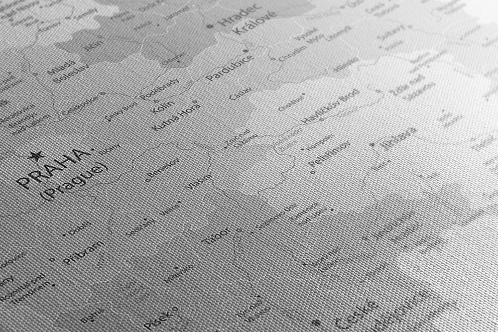 E-shop Obraz elegantná šedá mapa Česka